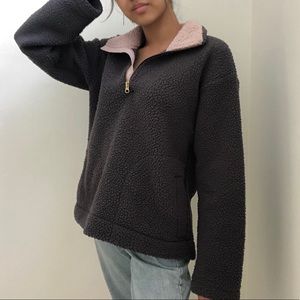 TWO TONED TEDDY QUARTER ZIP!!